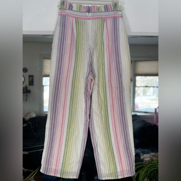 Majorelle Pastel Ankle Pant Hight Waist Colorful Wide Leg Cropped Cotton Size S - Picture 4 of 5